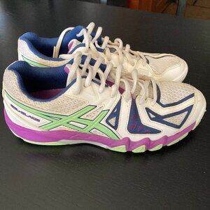 Asics Gel-Blade 5 Women's Court Shoes, White/Pistachio/Grape/Size 6.5